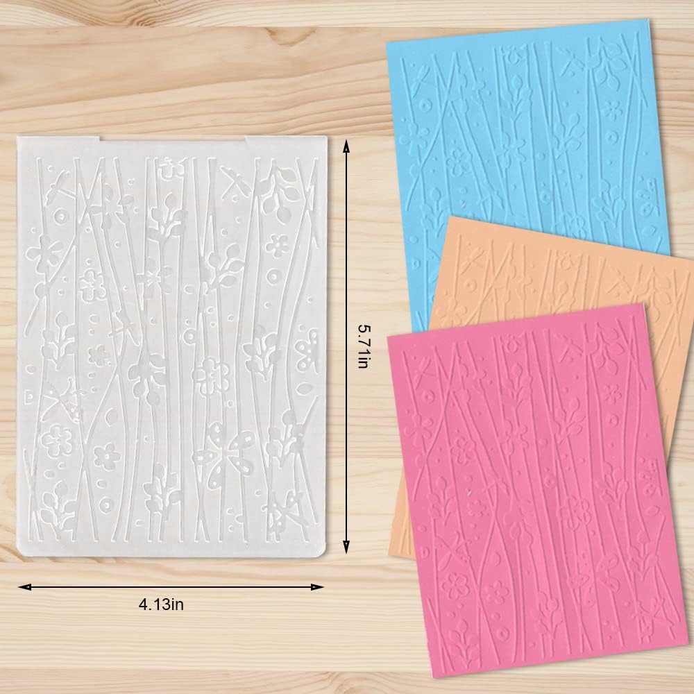Flowers Branches Plastic Embossing Folders for Card Making Background Scrapbooking Plastic Template Photo Album Card Paper Handmade DIY Craft Decoration Template Molds