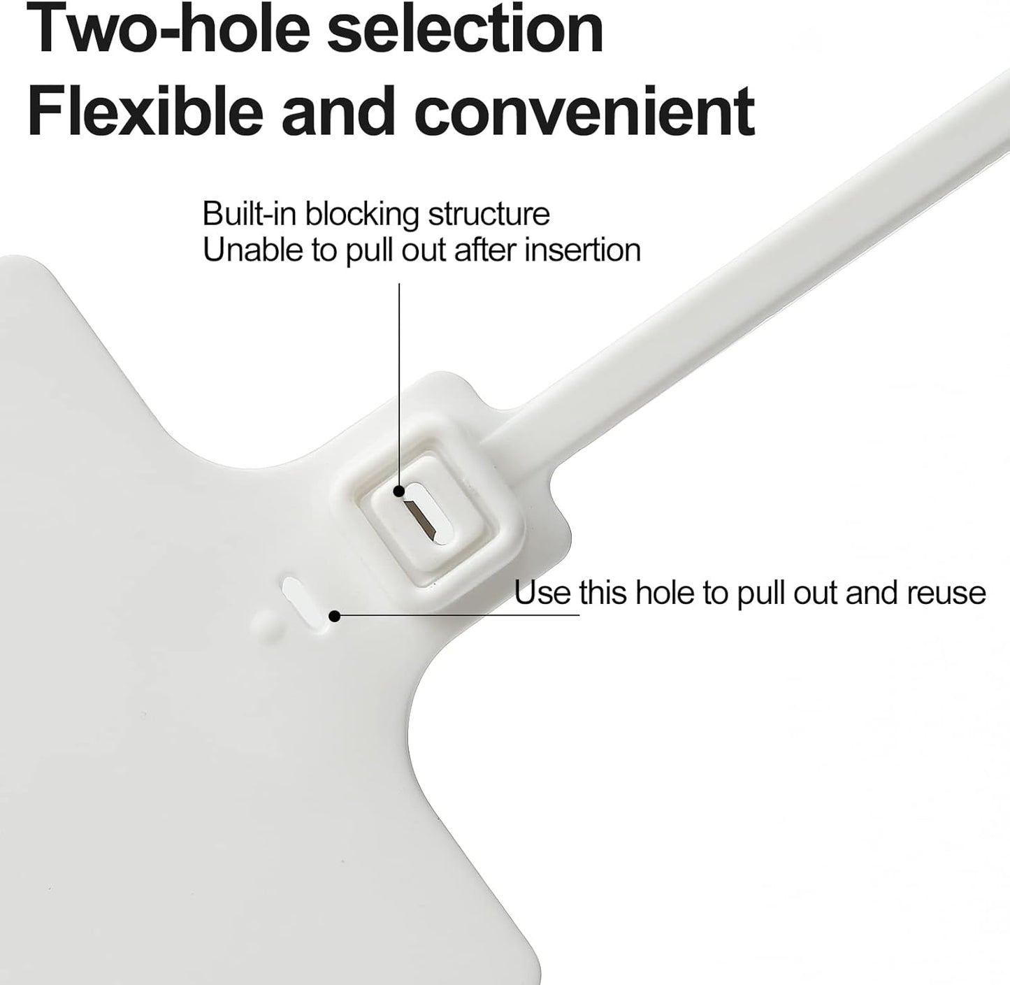 100 White Plastic Writable Shipping Tags - Large, Waterproof, Hanging Labels with One Permanent Marker Pen