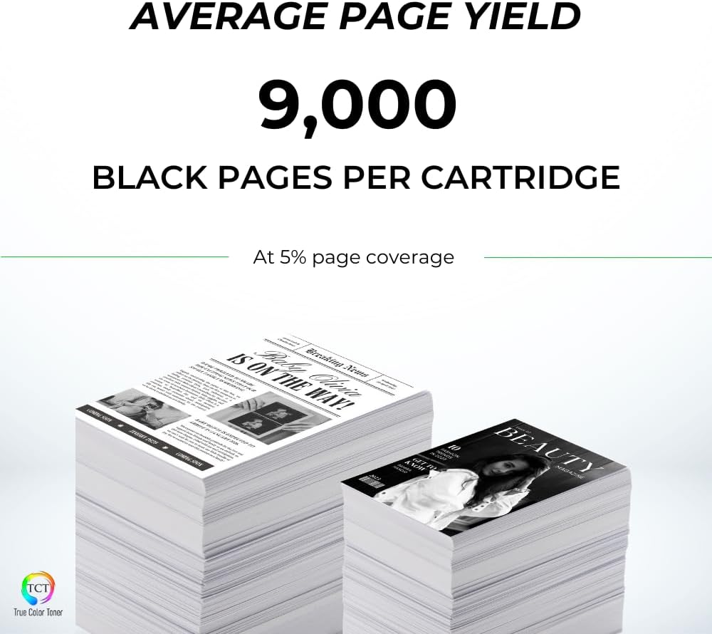 TCT TN810 Black Toner Cartridge 2 Pack - Premium Compatible Replacement for Brother TN810 TN-810 Black Works with Brother HL‐L9410CDN L9430CDN MFC‐L9610CDN L9630CDN Printers (9,000 Pages)