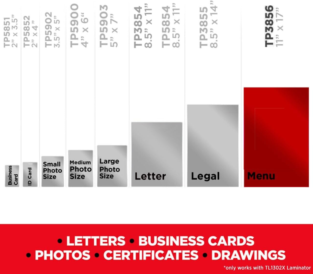 Scotch Thermal Laminating Pouches, Legal Size 11 x 17 Inches, 25 Pack Laminating Sheets, 3 Mil, Education Supplies & Craft Supplies, For Use With Thermal Laminators