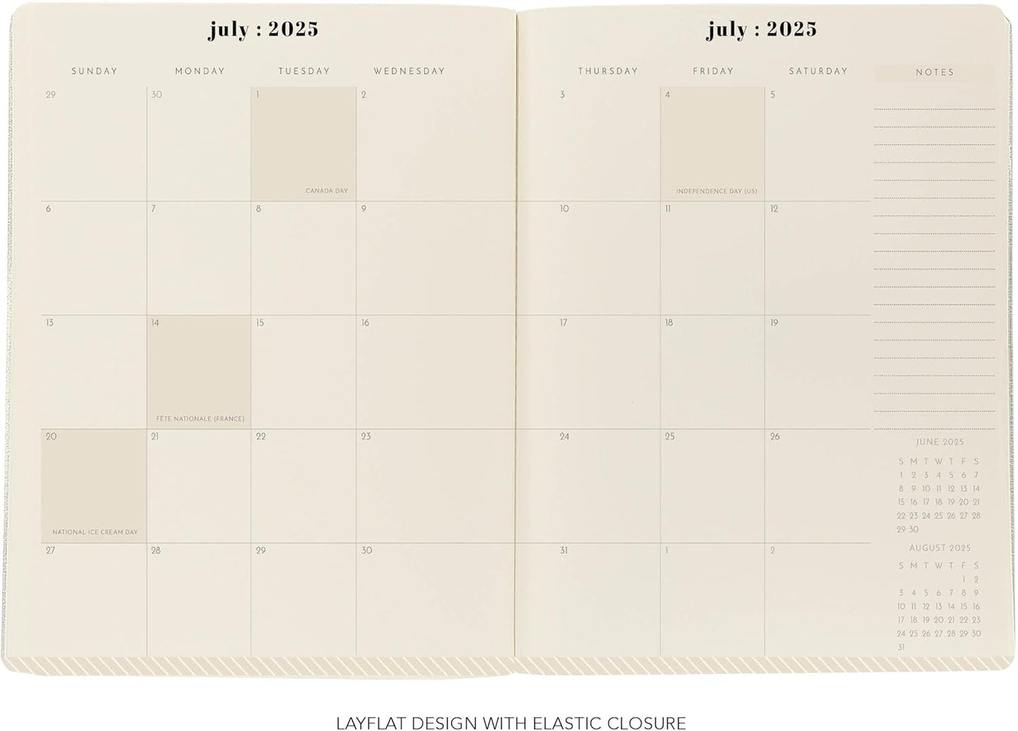 18 Month Planner/Calendar by Graphique, July 2025 – Dec. 2026 Peanuts Happy Days Ahead Monthly Planner, Holidays, Notes Pages, 8” x 10”