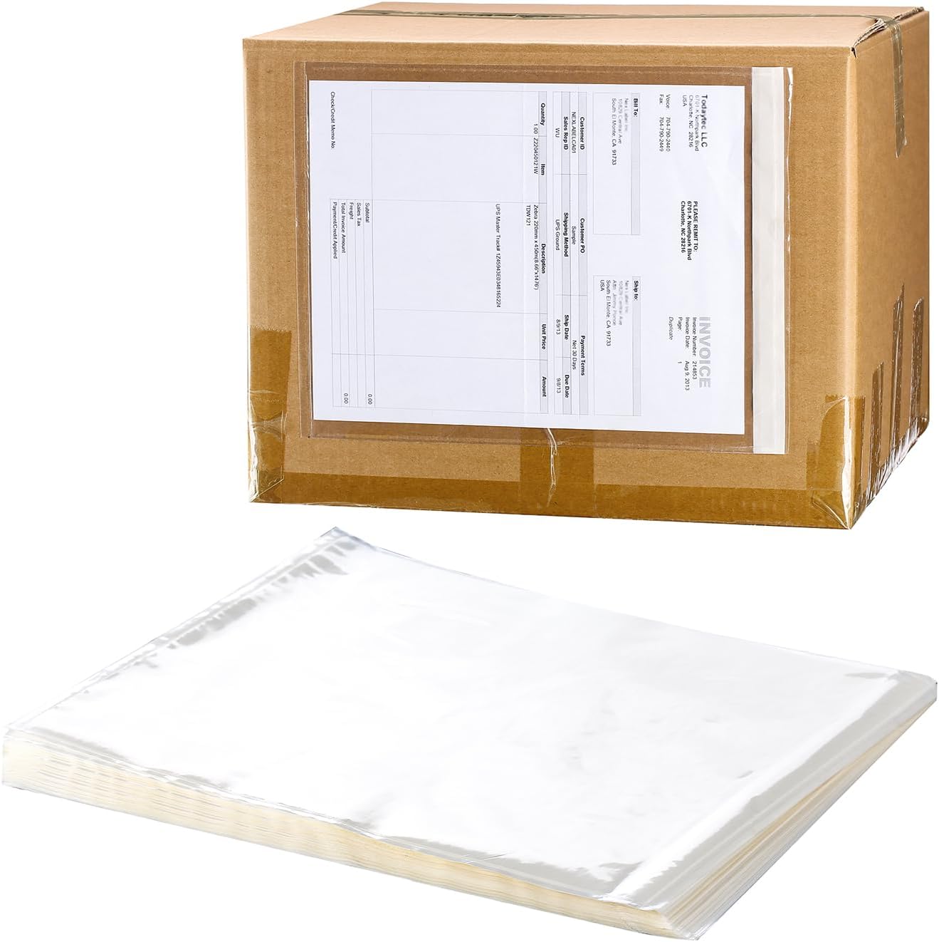 2.5 Mil Premium Clear 9.5'' x 12'' Packing List Envelopes, Adhesive Shipping Label/Documents Pouches/Sleeves for Full Page Letter-size (8.5''x11'') Papers (50 Pack)