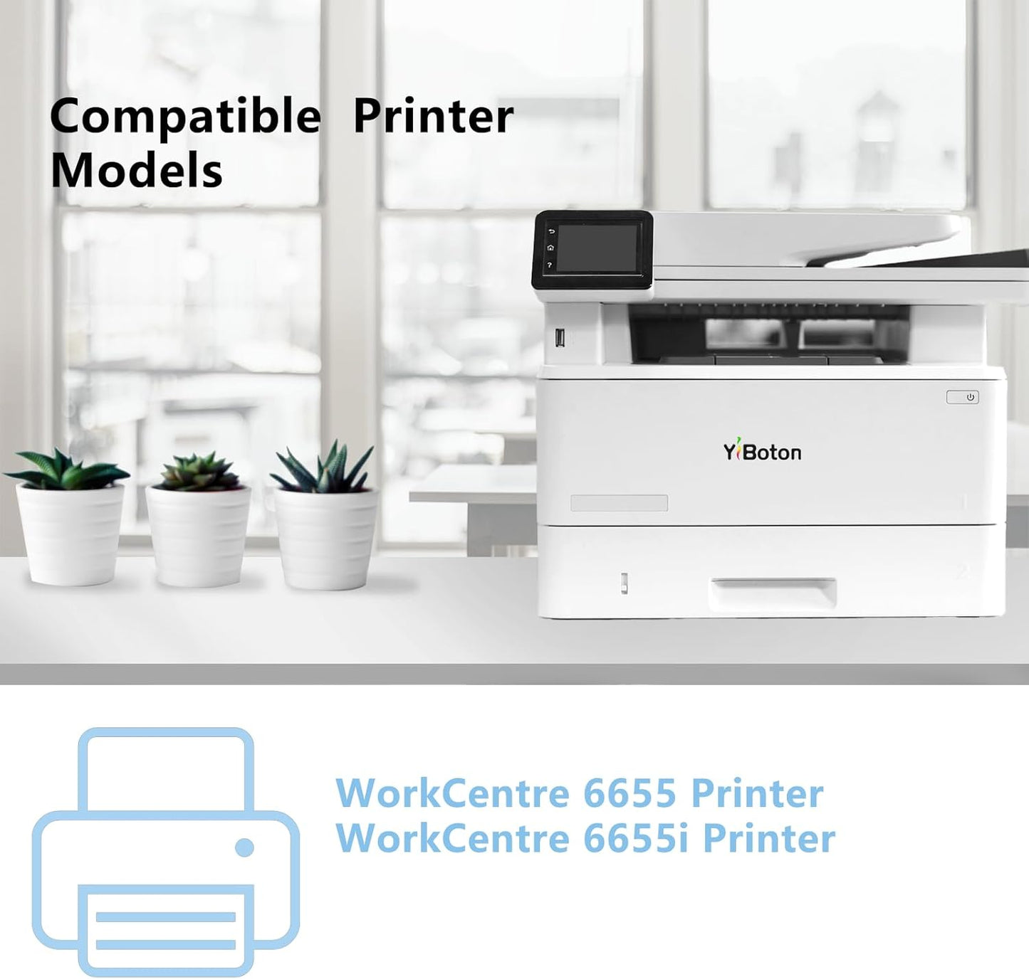 High Yield 6655 Toner Cartridge Replacement for Xerox 106R02744 106R02745 106R02746 106R02747 Toner Cartridge Compatible for Xerox WorkCentre 6655 6655i Printer (4-Pack B/C/M/Y)