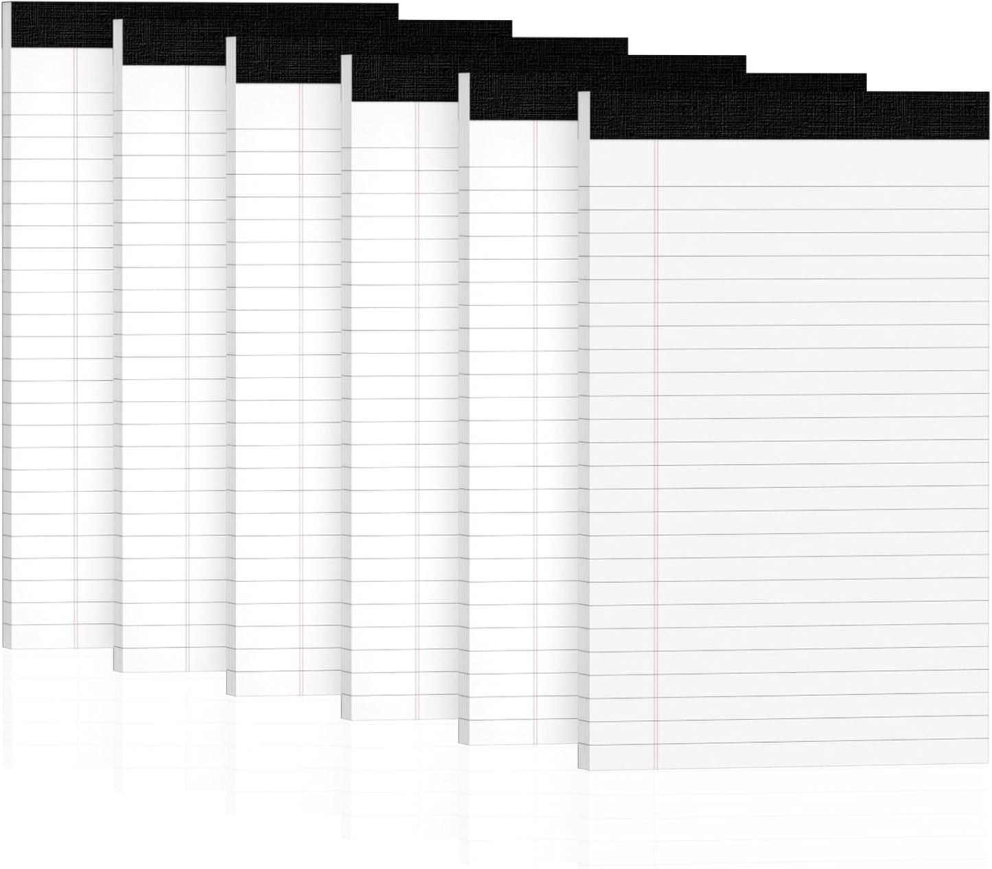 6pcs Small Note Pads, White Notepads 5x8 College Ruled Notebook, Writing Pads 5 x 8, Legal Pads, Memo Pad Paper Perforate Narrow Ruled Notebooks for Work, School, Office,30 Sheets/Pack
