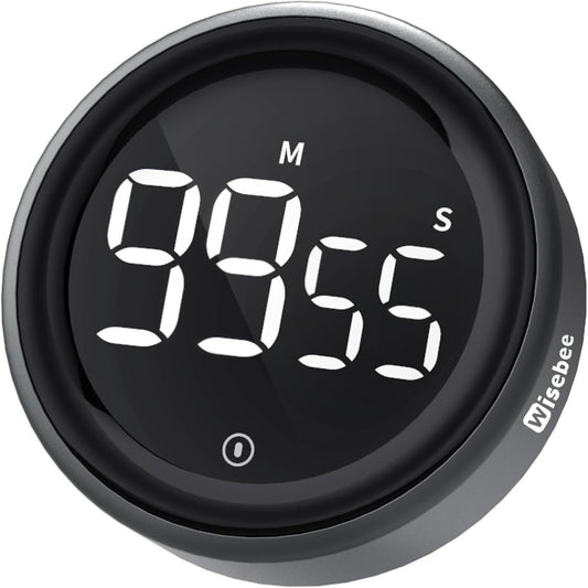 Wisebee Digital Kitchen Timer, Visual| Countdown| Count Up| Loud Alarm| Magnetic| Productivity for Cooking, Food, Baking, Classroom, Fitness, Studying, Teaching (No Batteries Included)