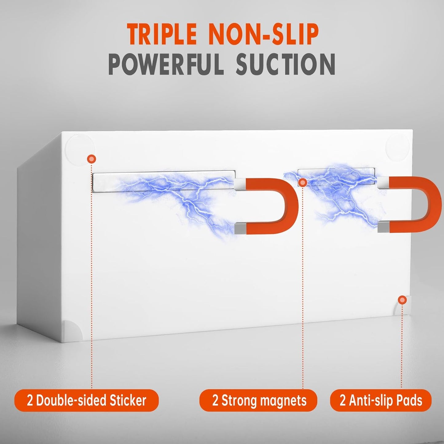 Magnetic Dry Erase Marker Holder, Acrylic Magnet Pen Holder for Whiteboard, Refrigerator, Magnetic Fridge Organizer for Office, Classroom, Whiteboard Maker Storage, Locker Organizer(White)