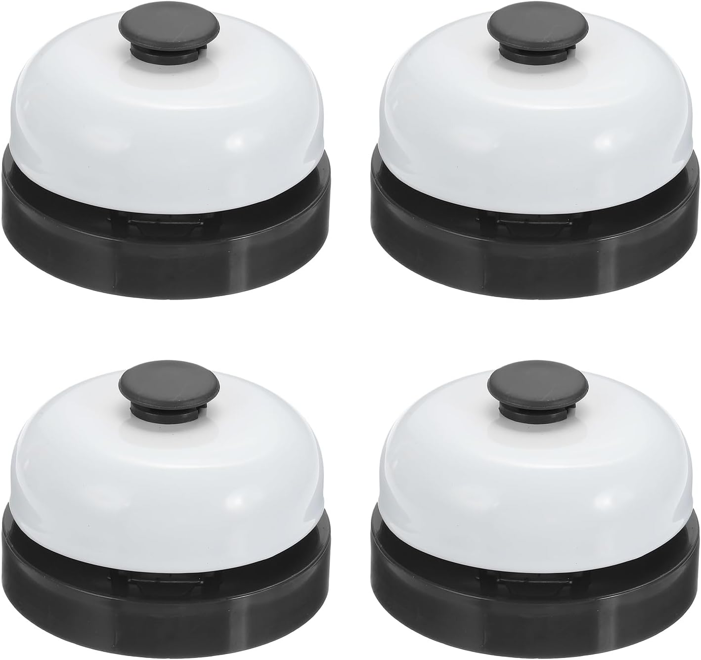 PATIKIL 4 Pcs Desk Call Bell 2.5" Dia with Metal Anti-Rust Construction Black/White