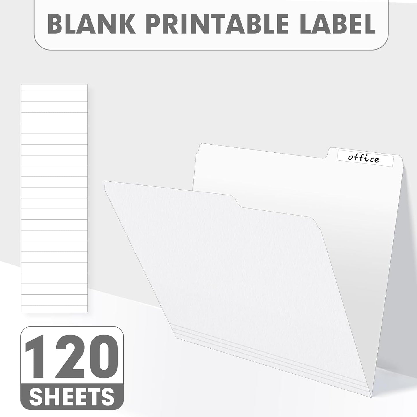 File Folder, PANDRI 120 Pack File Folder, 1/3 Cut Tab, Letter Size, Filing Folder for Office School Business, White