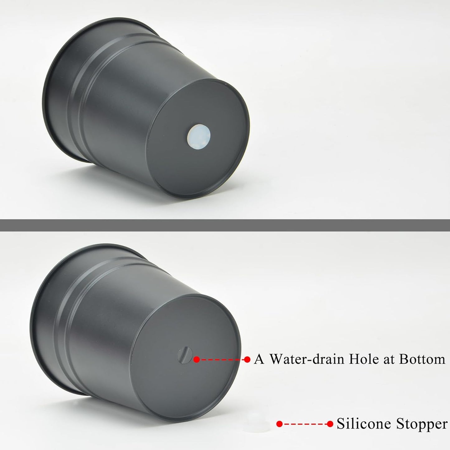 Pen Holder Cup For Desk Pencil Holder Metal Marker Pen Organizer Storage Small Tinplate Flower Pot Succulent Bucket Planters for Office Home - 2 Pack (Pink)