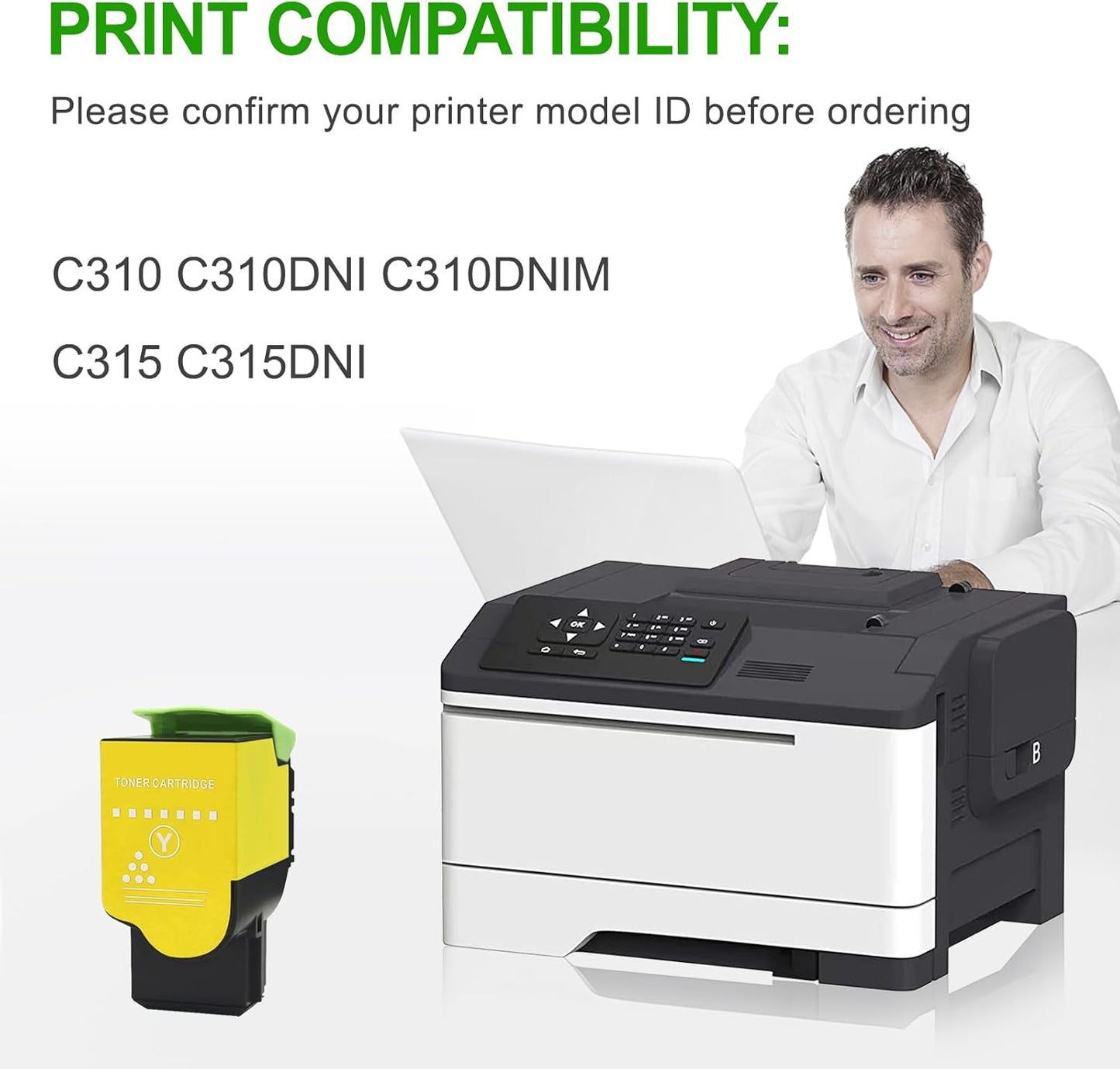 Remanufactured C310 C315 Toner Cartridge Replacement 006R04359 for Xerox C310 C315(1-Pack Yellow)