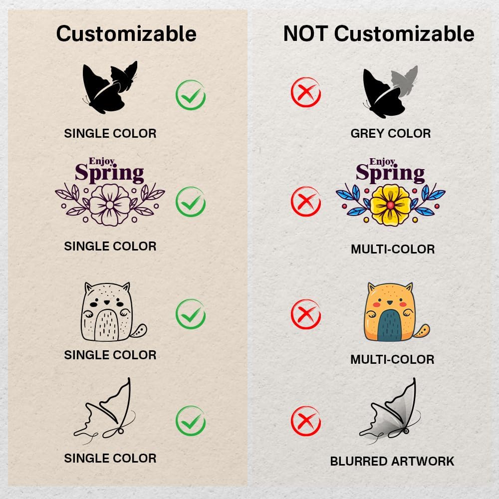 Personalized Logo/Address/Name Stamps -Custom Wooden Rubber Stamp, Multiple Sizes Stamps for Business (Square Stamp)