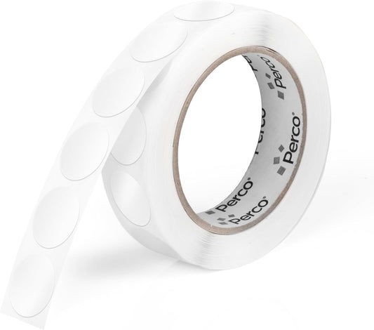 Perco Clear 1-Inch Round Circle Dot Sticker Labels with Easy Peel Perforation - 1,000 Labels per Roll - Strong Adhesion, Vibrant Colors for Organizing, Crafting & More - Made in USA