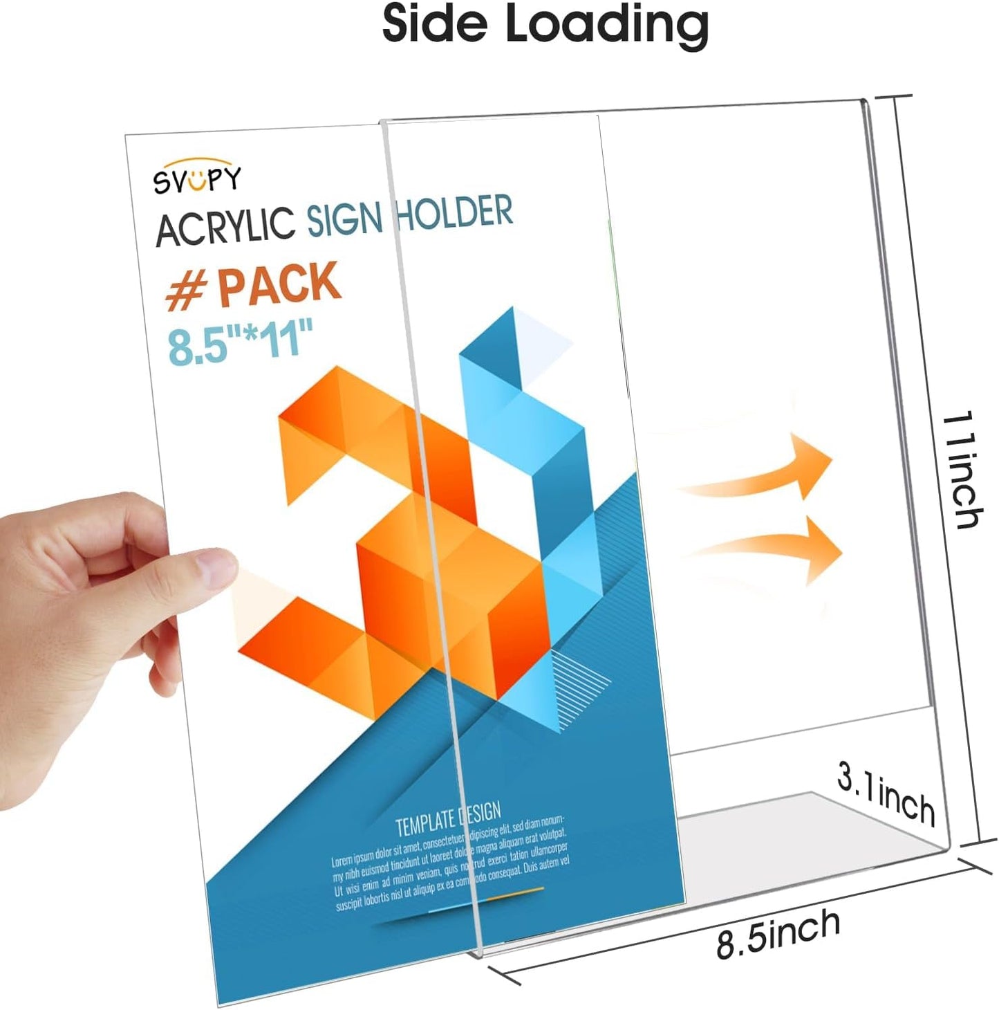 Acrylic Sign Stand Holders - 8.5 x 11 Clear Plastic Table Paper Display Stand, Suit for Displaying Posters, Picture, Flyers, Menu - 10 Pack