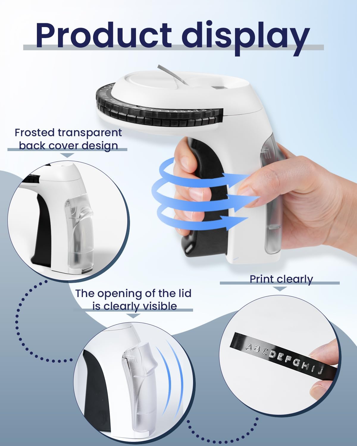 Label KINGDOM Embossing Label Maker, Old School Labeler for Home School Office,A Protable Handheld Retro Label Maker with 10 Rolls 3D Embossing Label for Home Office DIY, Black