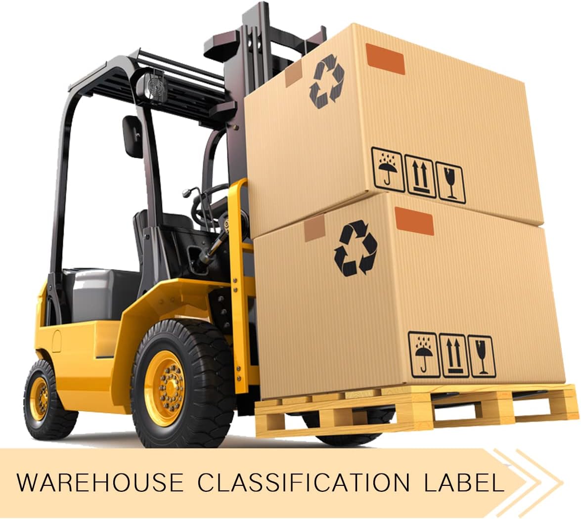 PARLAIM 5 X 3 inch Rectangle Inventory Labels Color Coding Stickers, 250PCS Permanent Sticker for Warehouse Moving Box Square Label (Brown)