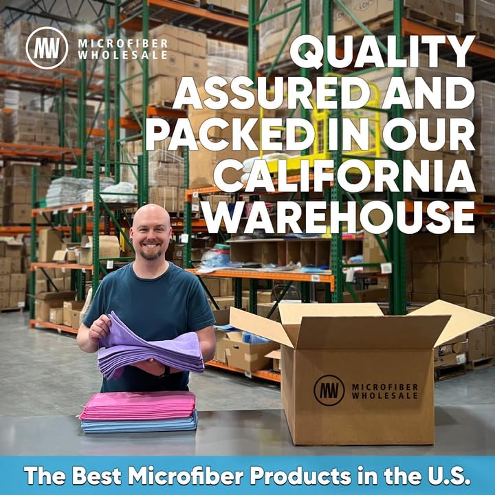 MW Pro Microfiber Cleaning Cloth | Pink | 12 Pack | 16” x 16” | All Purpose Microfiber Towels - Clean, Dust, Polish, Scrub, Absorbent