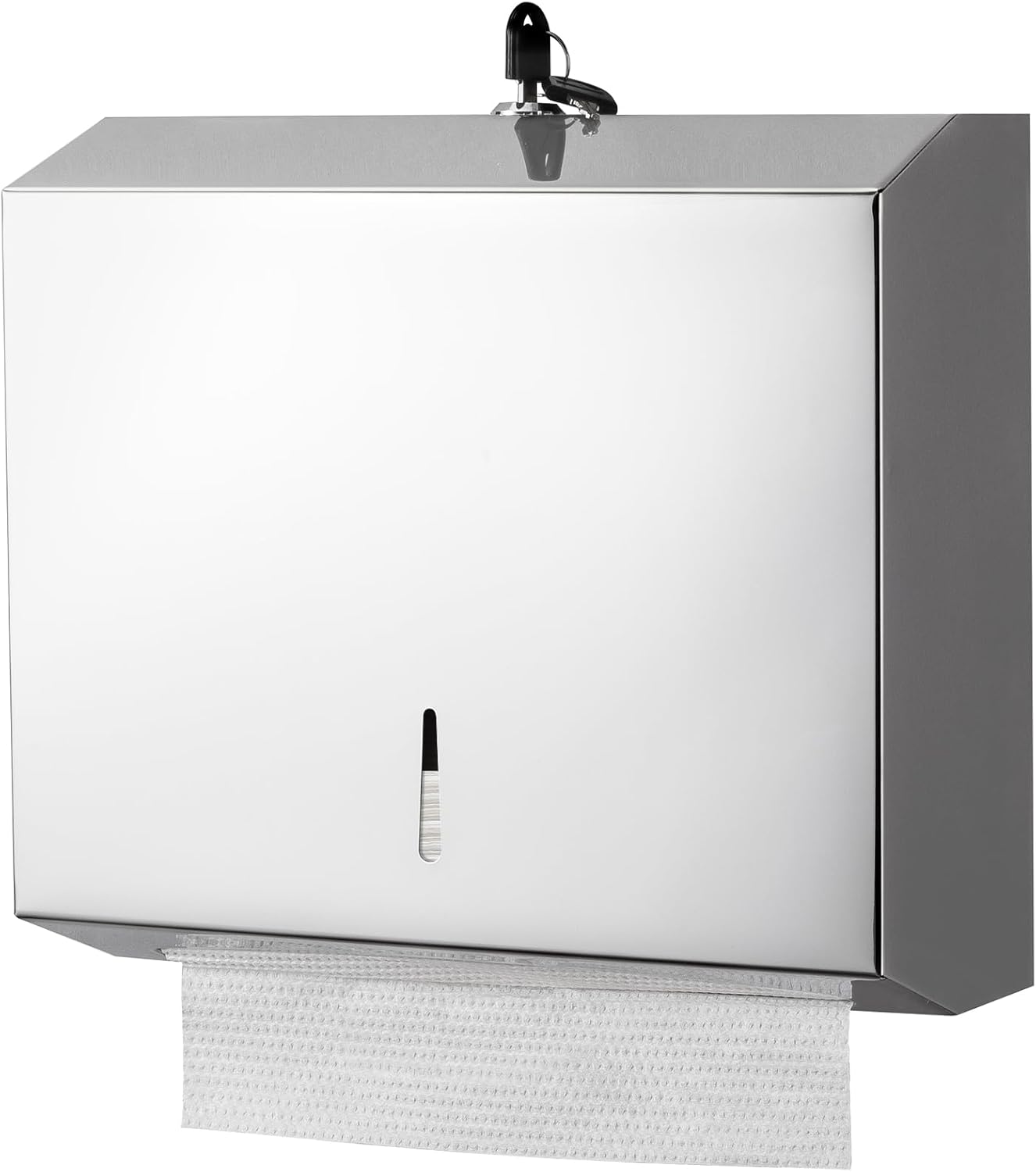 Paper Towel Dispenser Wall Mount Commercial, C Fold Multifold Hand Paper Towel Dispenser, Stainless Steel Tissue Holder(Chrome)