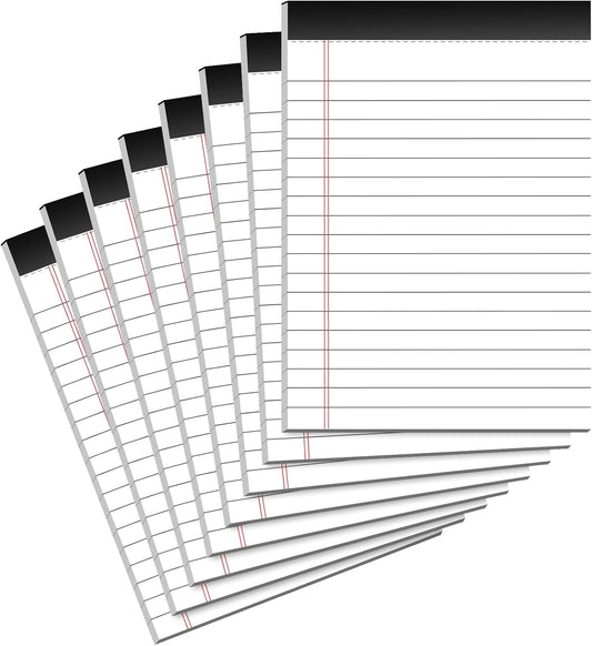 8 Pack Note Pads 4x6 Inch, White Mini Legal Pads, Small Writing Pads, Notepads of College Ruled Paper, Lined Paper Pads, Scratch Pads Mini Notepad for Grocery List, To-Do List, 30 Sheet/Notepad
