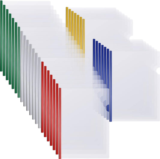 100 Pcs Clear Report Cover with Sliding Bar 50 Sheet Capacity Presentation Binder Transparent Resume Folder Plastic Folder for File Report School Office