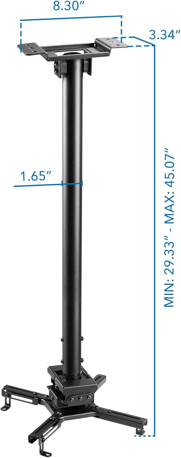 Mount-It! PRO Projector Ceiling Mount, Heavy-Duty Commercial Grade Ceiling Projector Bracket, 77 Lbs Weight Capacity