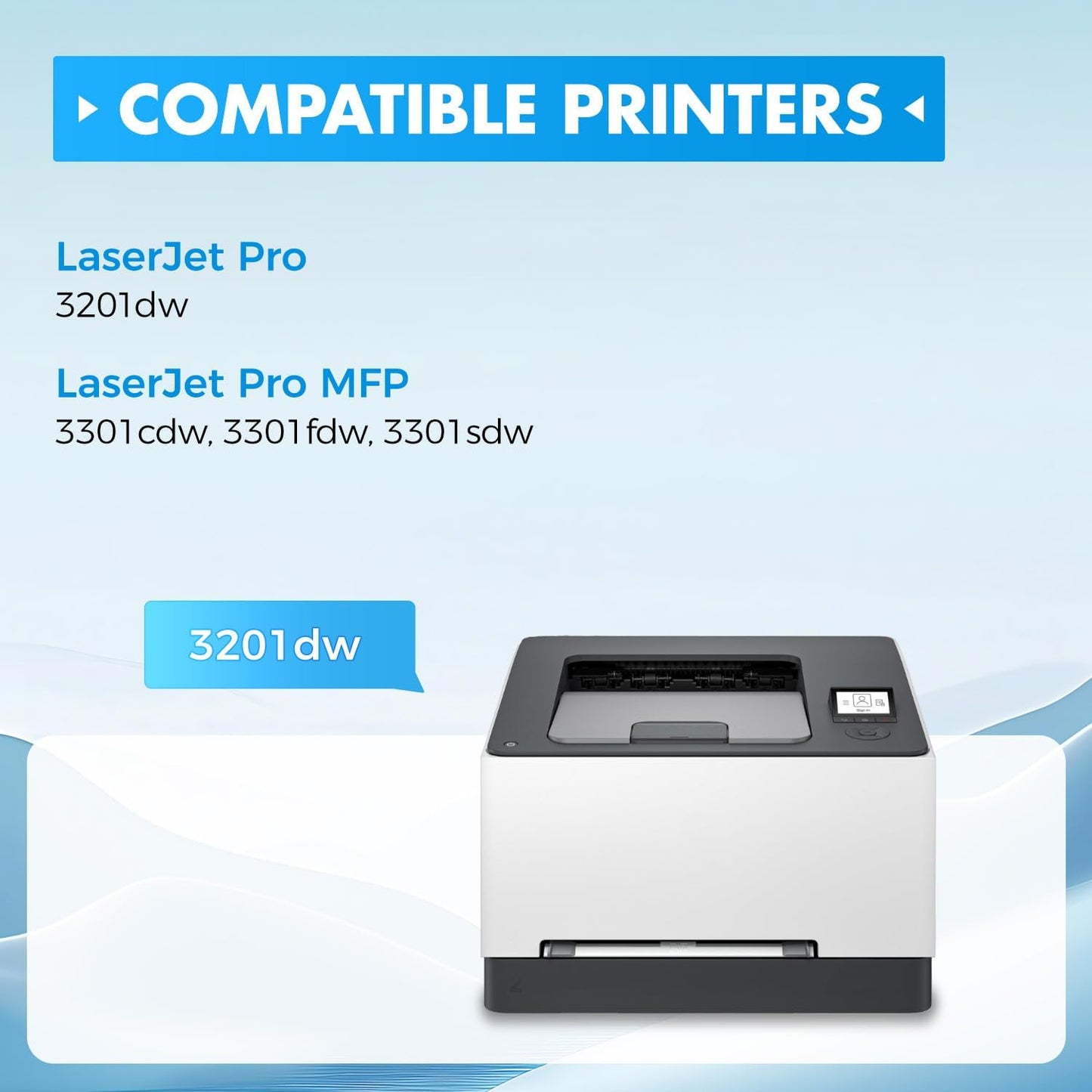 218X Toner Cartridges Set with chip 4-Pack 3301fdw Replacement for HP 218X W2180X W2181X W2182X W2183X 218A W2180A Black Compatible with HP Color Laserjet Pro MFP 3301cdw 3301sdw 3201dw Printers Ink