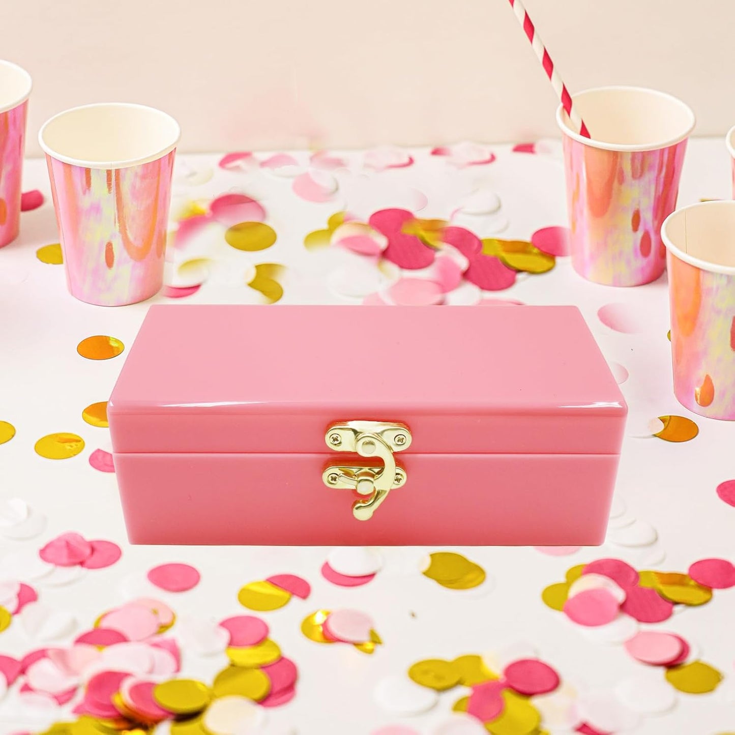 Dnoifne Acrylic Lockable Cash Box, Money Holder, Cash Organizer, Single Row Currency Tray, Money Storage Box