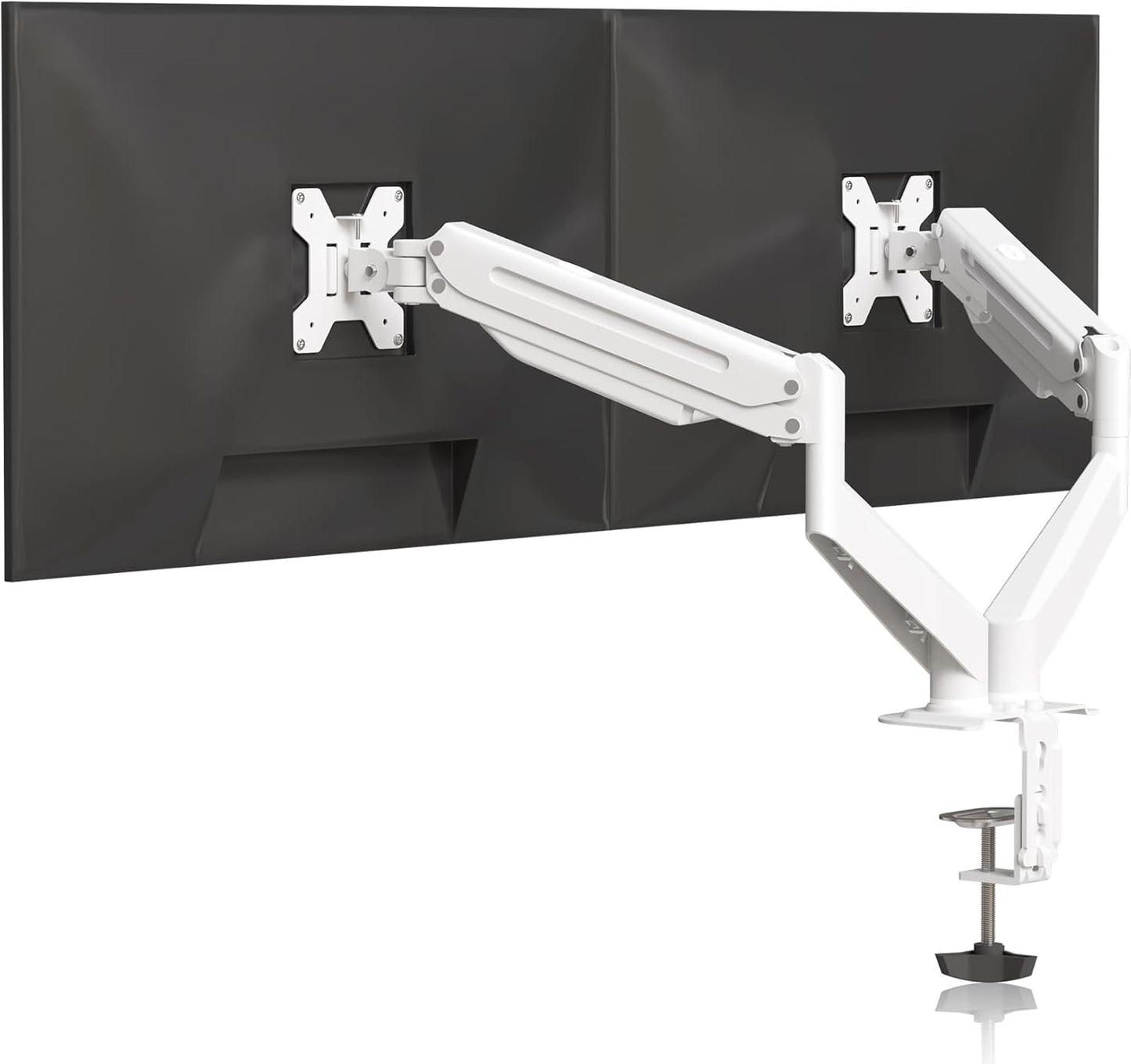 Suptek Dual Monitor Mount Stand-Height Adjustable Gas Spring Monitor Arm Desk Mount for 2 Monitor Screens 17 to 32 inches - Each Arm Holds up to 22lbs,White(MD8SPW)