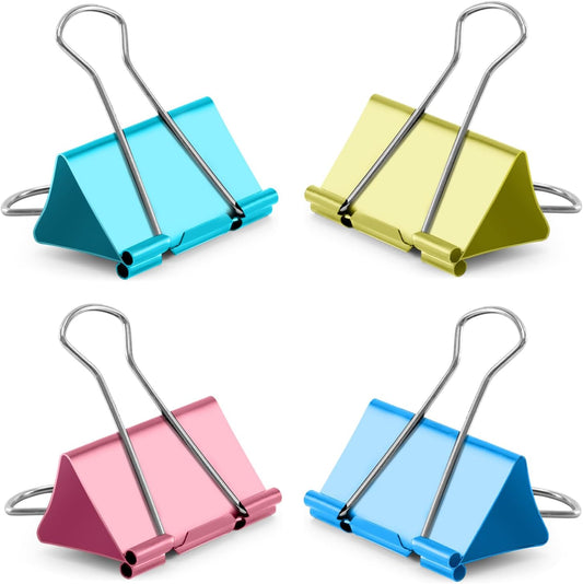 Ufmarine Colored Jumbo Binder Clips 2.4 inch, Extra Large Binder Clips for Office (8 Pcs)