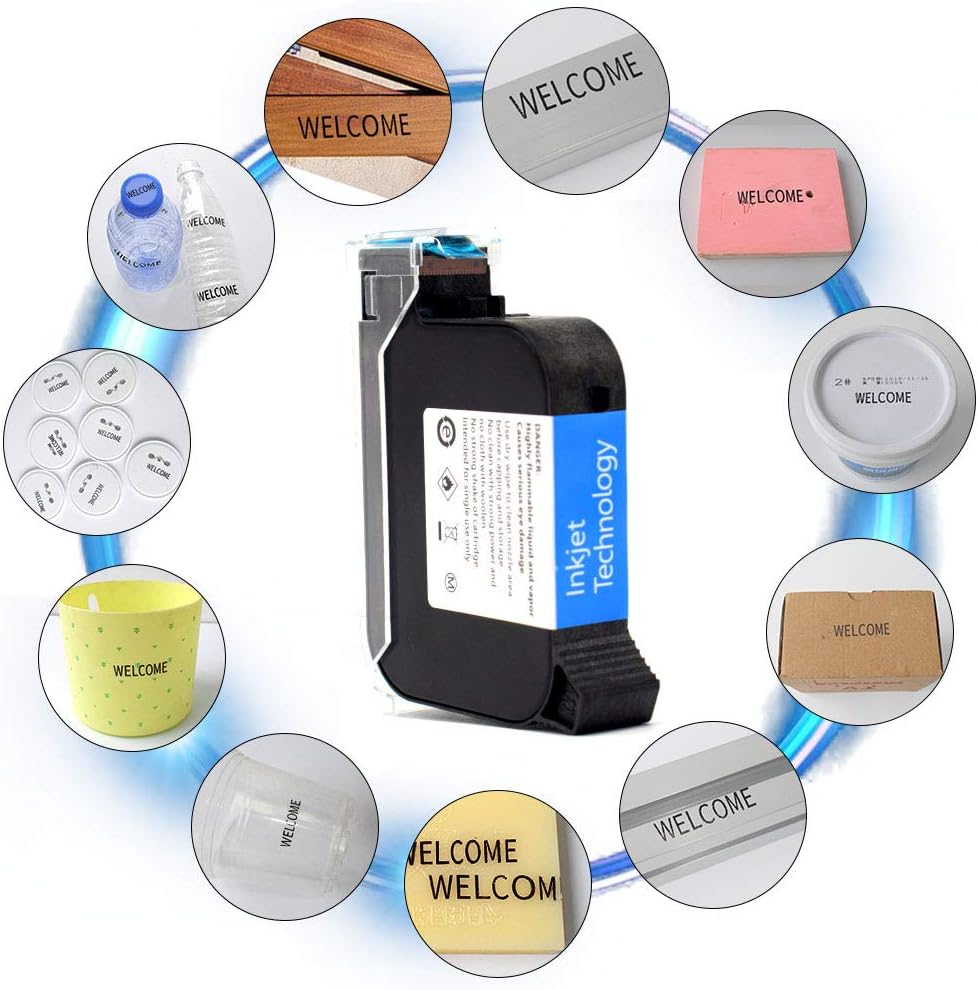 TOAUTO Original Portable Ink Cartridge Quick-Dry Replacement 42ml Ink Cartridge for Handheld Inkjet Printer Coding Machine（Black）