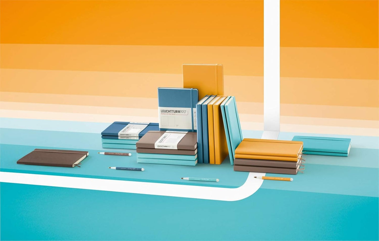 LEUCHTTURM1917 - Notebook Hardcover Medium A5-251 Numbered Pages for Writing and Journaling (Rising Sun, Ruled)