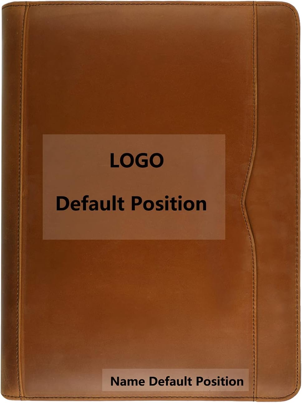 Professional Leather Business Padfolio Portfolio Case, 3 Ring Binder,Zippered Business Document Organizer Tablet Holder Folder Case,with Letter Size Notepad (Custom)