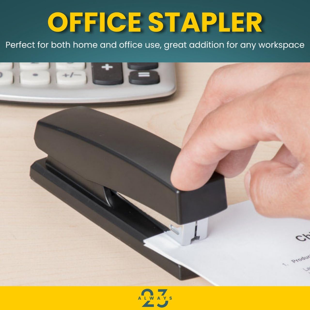 Always23 Stapler, Stapler for Classroom, 20-Sheet Capacity, Staplers, 2 Pack Black.