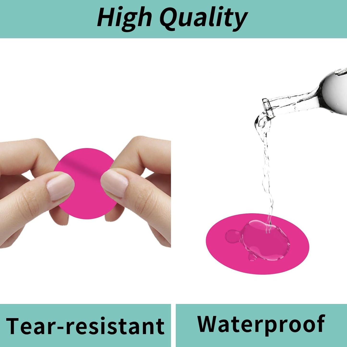 STARLIBOO Colored Dot Stickers, 1 Inch Pink Circle Color Code Label, Waterproof Garage Sale Stickers, Yard Sale Price Labels (2 Rolls, 1000Pcs)