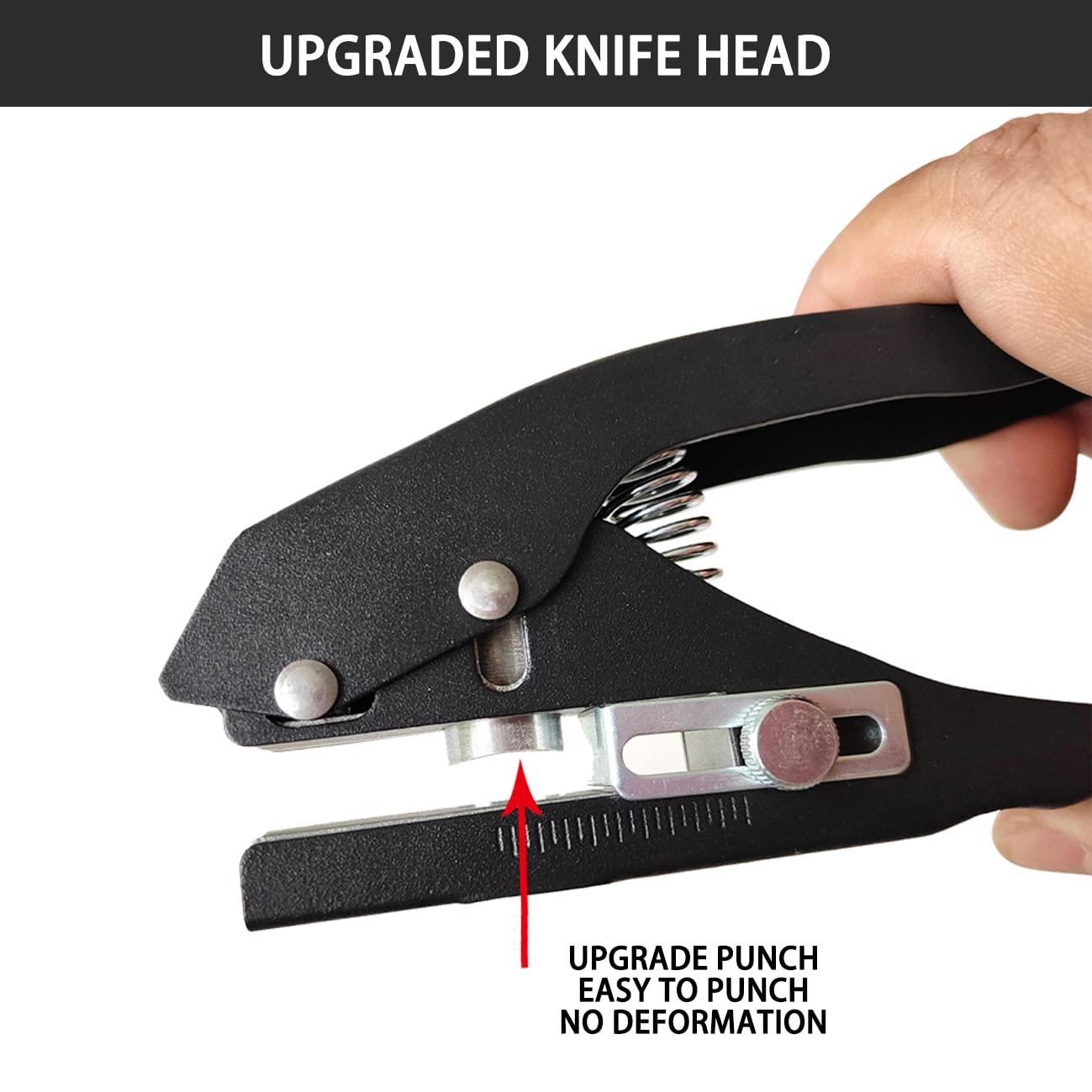 Single Hole Punch, Heavy Duty Single Hole Punch Hole Punches Portable Hand Held for Tags Cards Plastic (15MM Black)