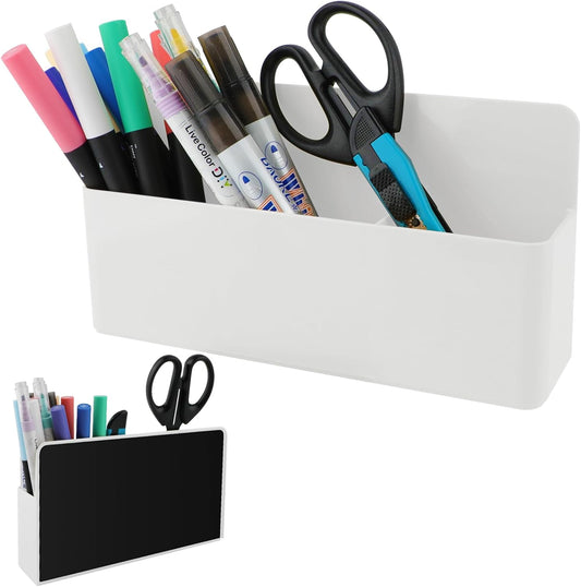 Magnetic Pen Holder,3 Compartments Magnetic Dry Erase Marker Holder,Extra Strong Magnet Storage Marker Pen Pencil Organizer for Refrigerator,Whiteboard,Locker Accessories(Long Style)