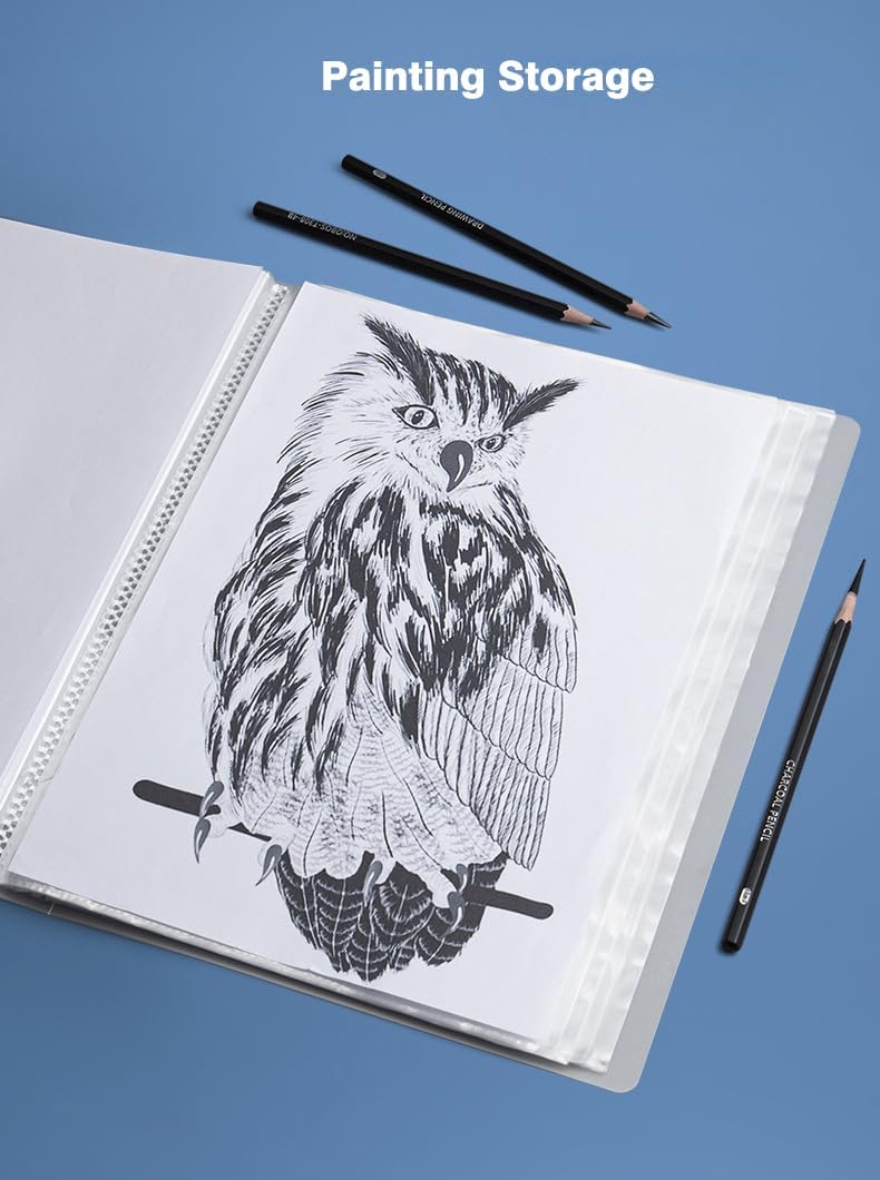 A4 80 Pockets 160/Sides Display Book Paper Document Holder, Business Presentation Book Presentation Folder (80 Pockets Transparent Green)