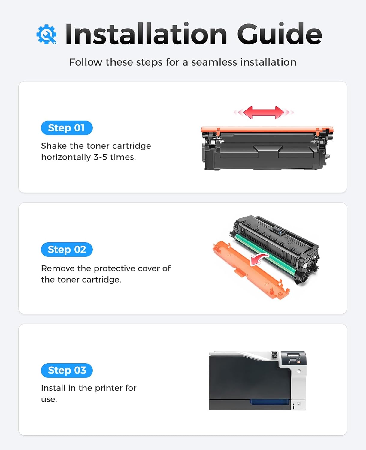 307A Toner Cartridge Set 4-Pack with chip High Yield Replacement for HP 307A CE740A CE741A CE742A CE743A Compatible for HP Color LaserJet Professional CP5225 CP5225n CP5225dn Printer Ink Black Magenta