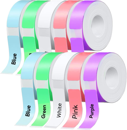 D30 P21 Label Maker Tape Refill 12mm×40mm(0.47"x1.57") Sticker, Laminated Thermal Label Tape Replacement, 1650 Labels/10Rolls, High Definition Labeling Tape for Home Office School Hotel