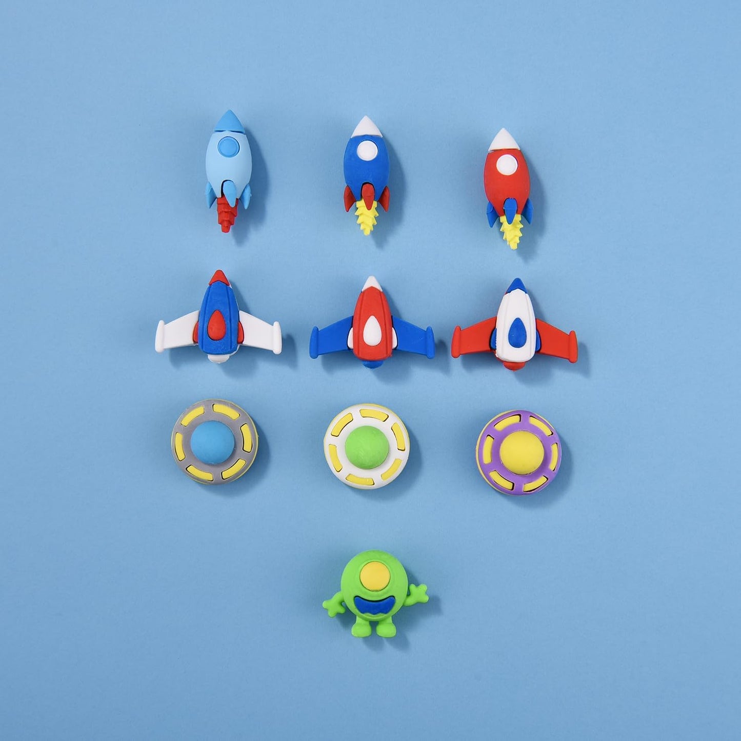 24 Pakc Alien Ship Erasers for Kids, 3D Puzzle Erasers for Boys Girls, Fun Eraser for School Supplies Prize Gifts Party Favors