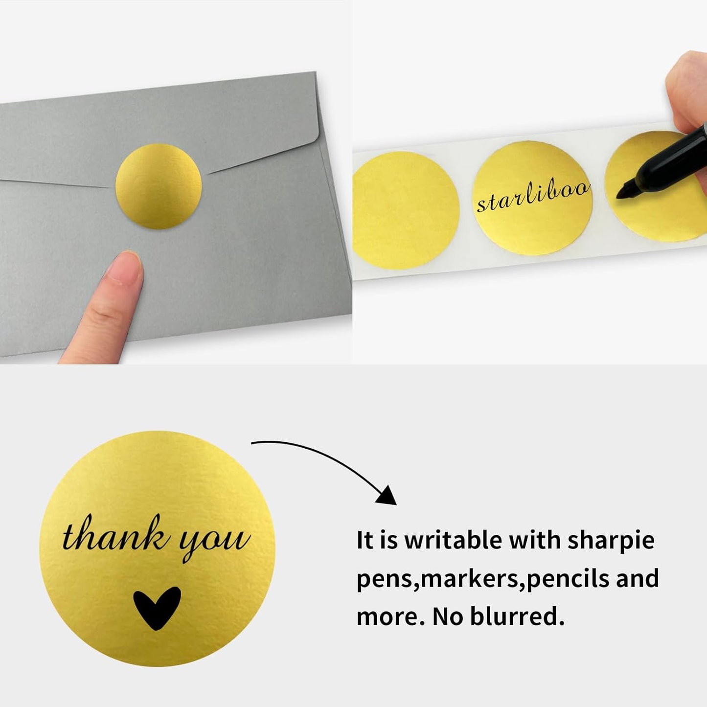 STARLIBOO 1 inch Gold Dot Stickers, Round Color Coding Circle Dot Labels, 1600pcs Permanent Adhesive Circle Garage Sale Sticker (2 Rolls)