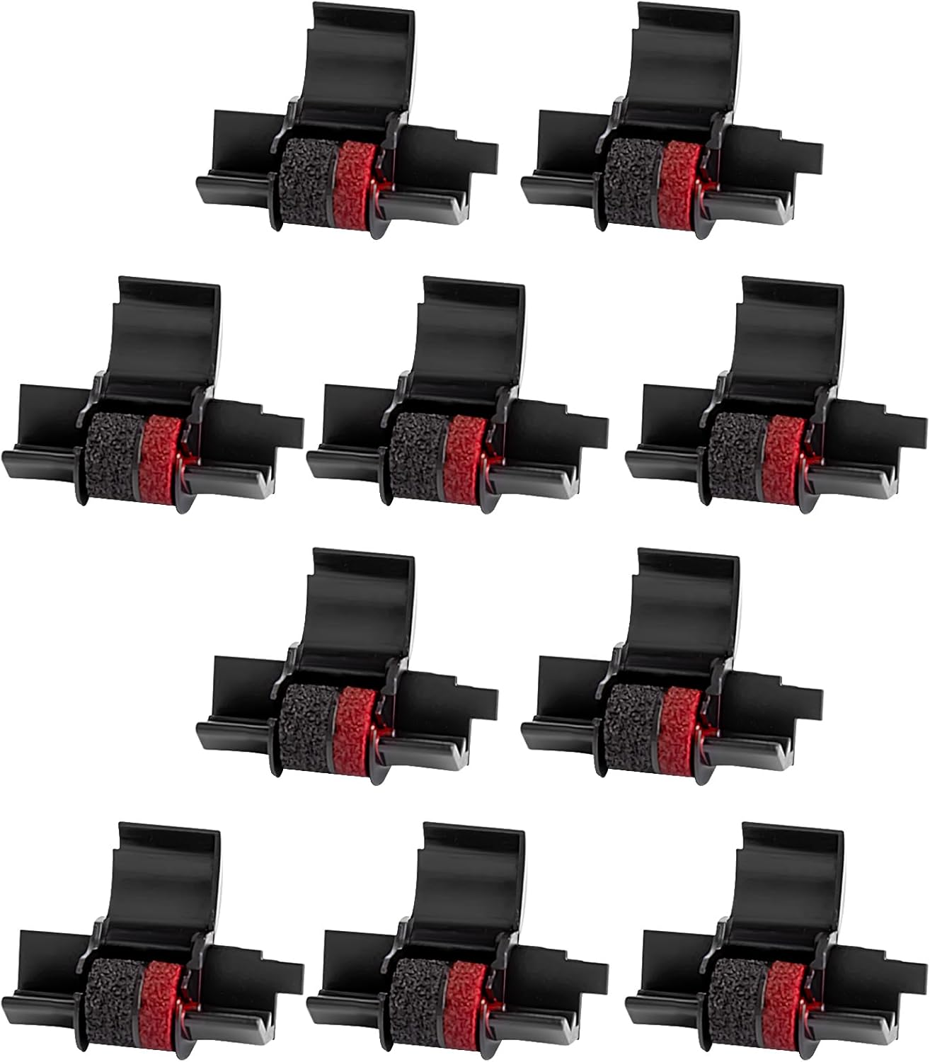 Calculator Ink Roller Printer Ribbon (10 Pack) IR40T IR-40T CP13 MP-12D PR-42 IR-40T, Black & Red Compatible with Casio HR-100TM HR-150TM HR-170RC, Sharp EL-1750V EL-1801V