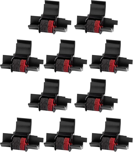 Calculator Ink Roller Printer Ribbon (10 Pack) IR40T IR-40T CP13 MP-12D PR-42 IR-40T, Black & Red Compatible with Casio HR-100TM HR-150TM HR-170RC, Sharp EL-1750V EL-1801V