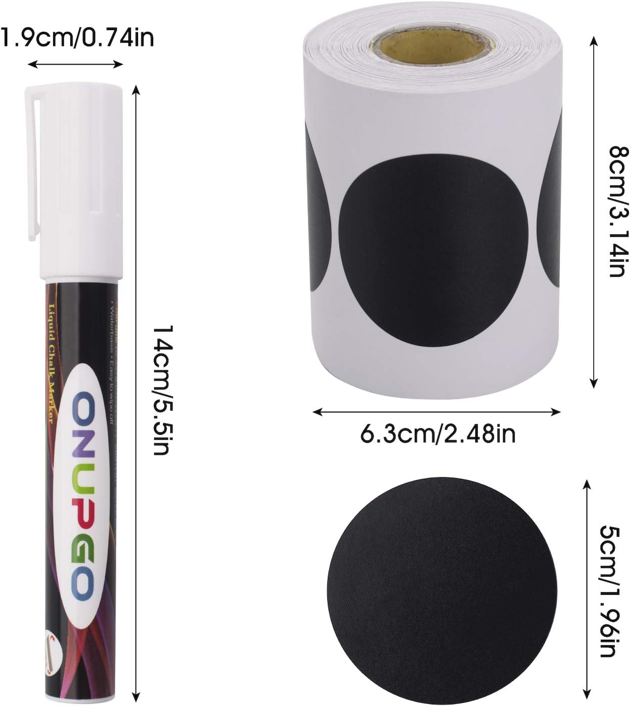 ONUPGO Chalkboard Labels-180pcs Waterproof Reusable Blackboard Stickers with 1 Liquid Chalk Marker for Mason Jars, Parties Decoration, Craft Rooms, Weddings, Storage, Organize Your Home & Kitchen