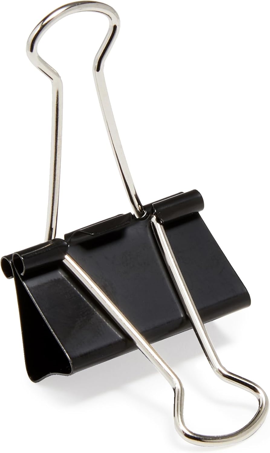 Amazon Basics Binder Paper Clips, Medium Clip (Small Box), 24 Count, 2 Pack of 12, Black