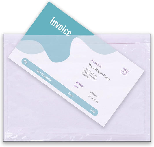 Packing List Pouches 4.5'' X 5.5'', Shipping Label Sleeves, Packing Slip Envelopes, Clear Adhesive Top Loading Packing List (6"" X 9"")