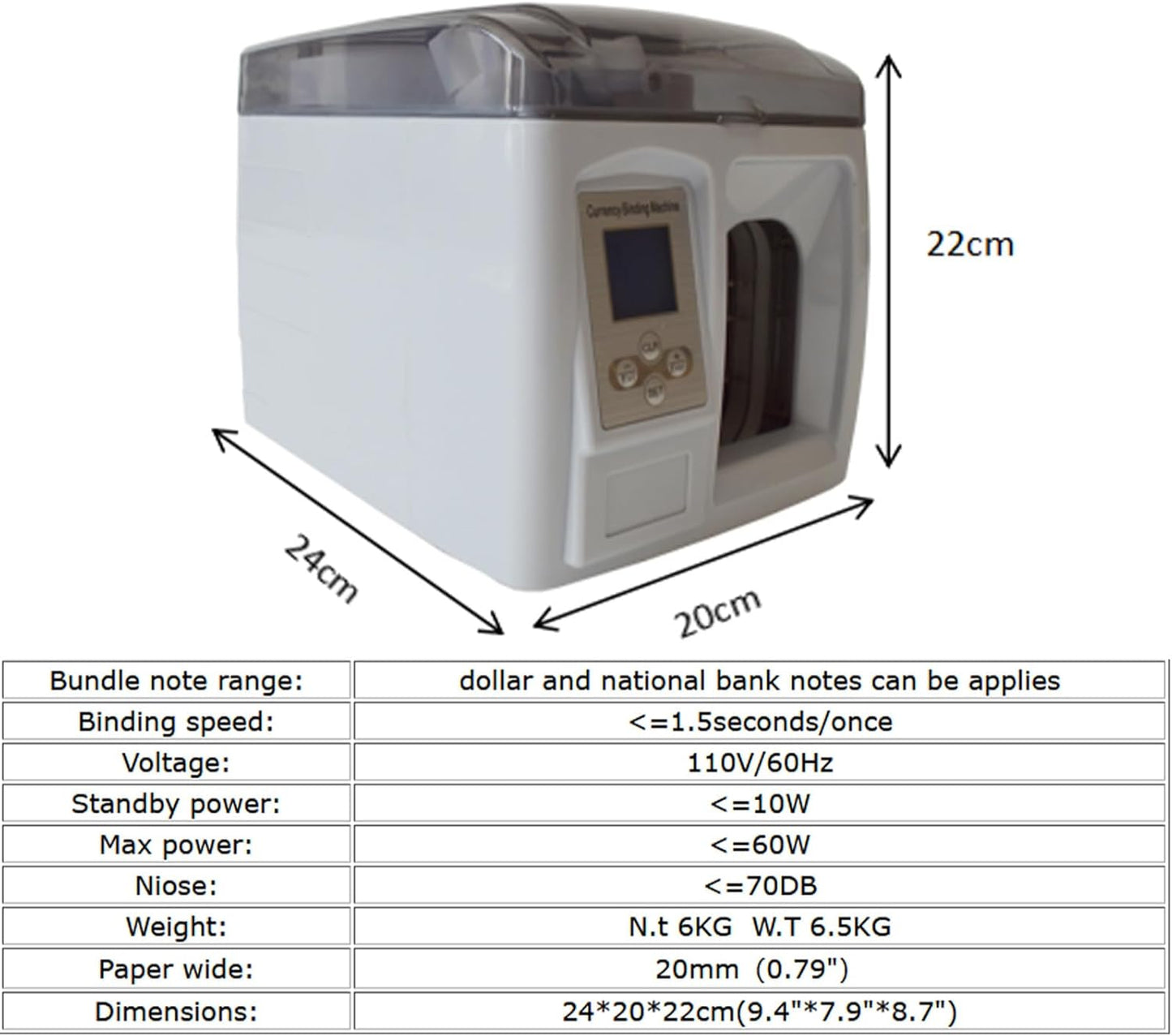 INTBUYING Currency Binding Machine Paper Tape Banding Machine Intelligent Money Packer Packing Bank Note Machine 110v for Packing Money