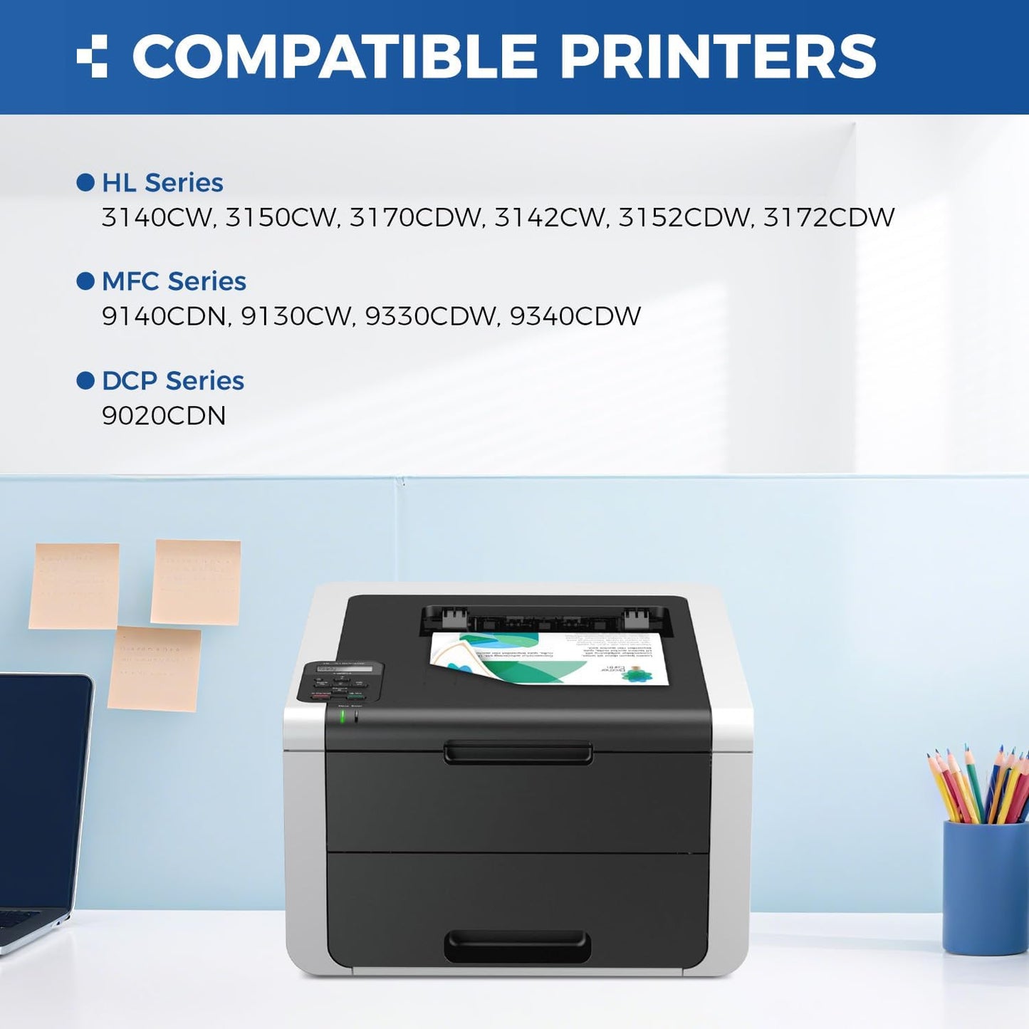 TN221 TN225 Toner Cartridge 4-Pack Black Cyan Yellow Magent Replacement for Brother TN-221 TN-225 to Use with MFC-9130CW HL-3170CDW MFC-9340CDW HL-3140CW 3150CW MFC-9330CDW 9140CDN DCP-9020CDN Printer