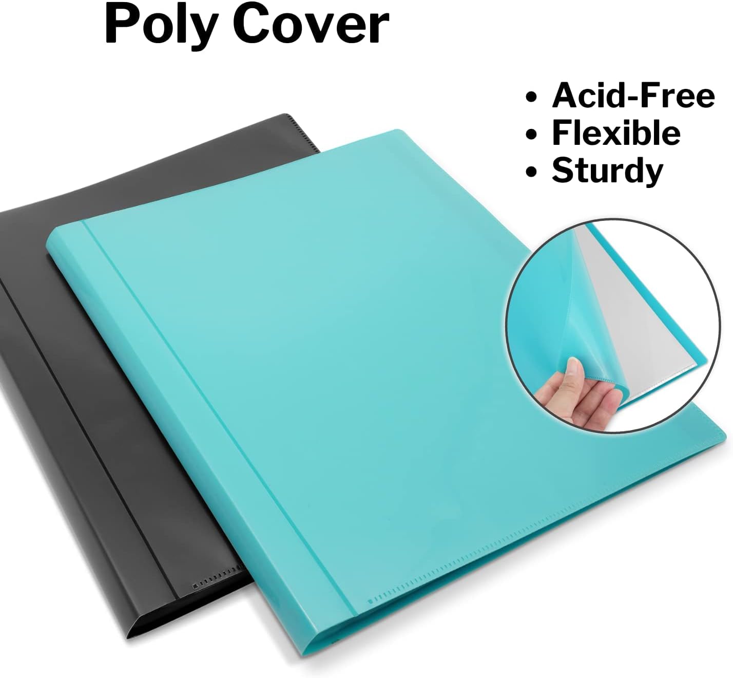 Dunwell Presentation Binder 12-Pocket, Displays 24 Pages, 8.5x11 Portfolio Binder with Plastic Sleeves, Storage and Organizer for Documents, Certificates, Projects, Photos (Aqua)