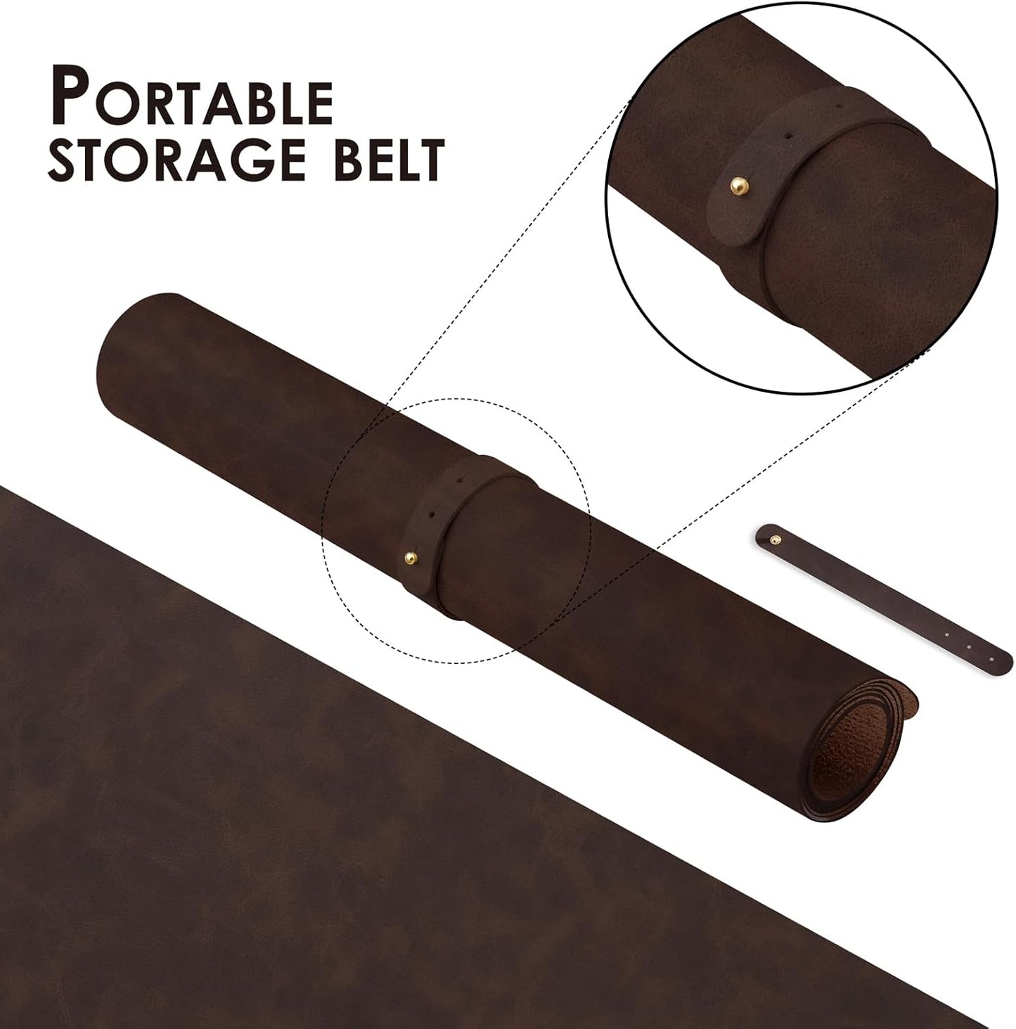 Distressed Leather Desk Mat - Non-Slip PU Desk Pad for Office and Home - Desk Organization and Accessories - Ideal for Large Mouse Pad and Desk Mats on Top of Desks(Espresso,36"x 17")