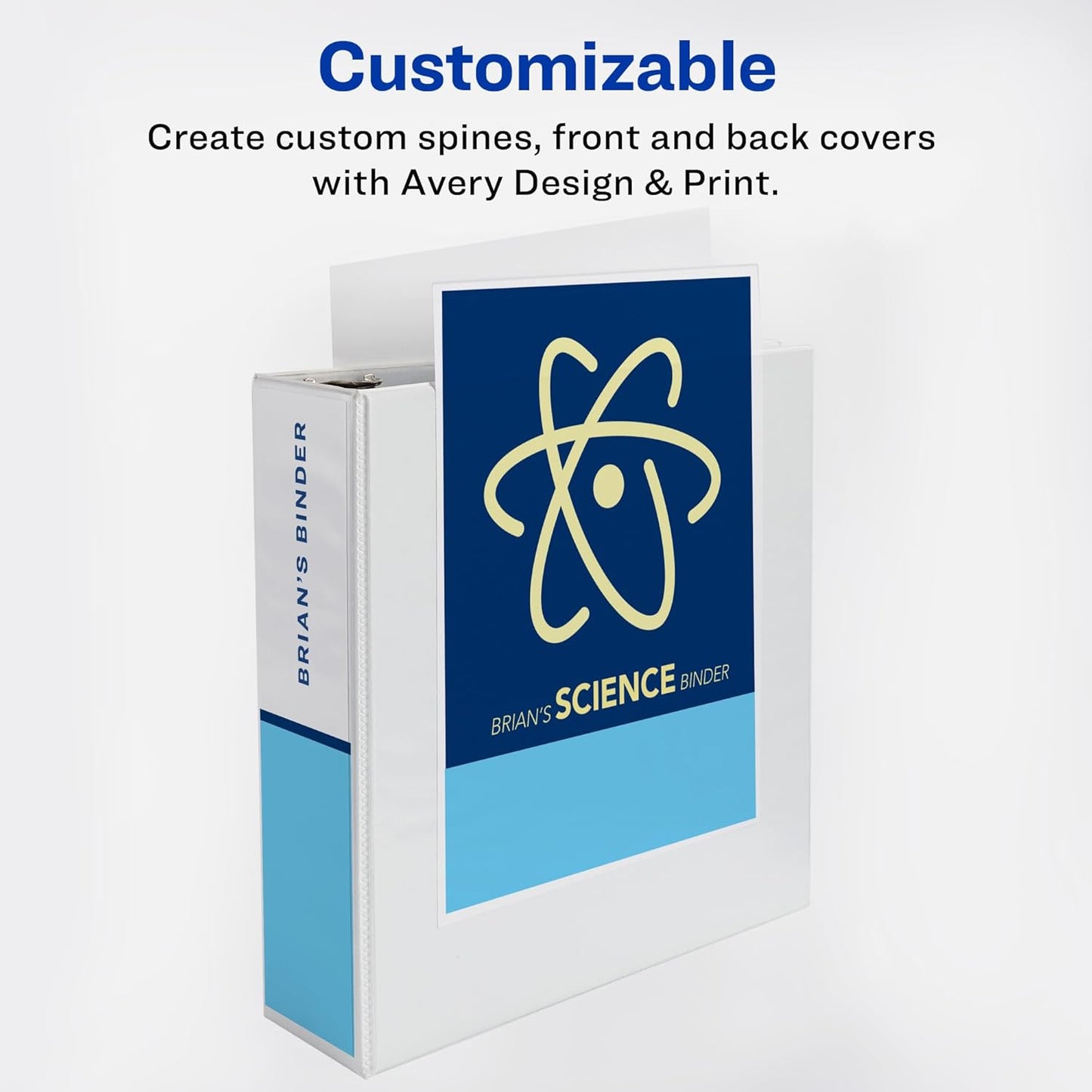 Avery Heavy-Duty View 3 Ring Binder with 3 Inch Rings, 10 Tab Customizable Table of Contents Binder Dividers, Office Supplies Set (01678)